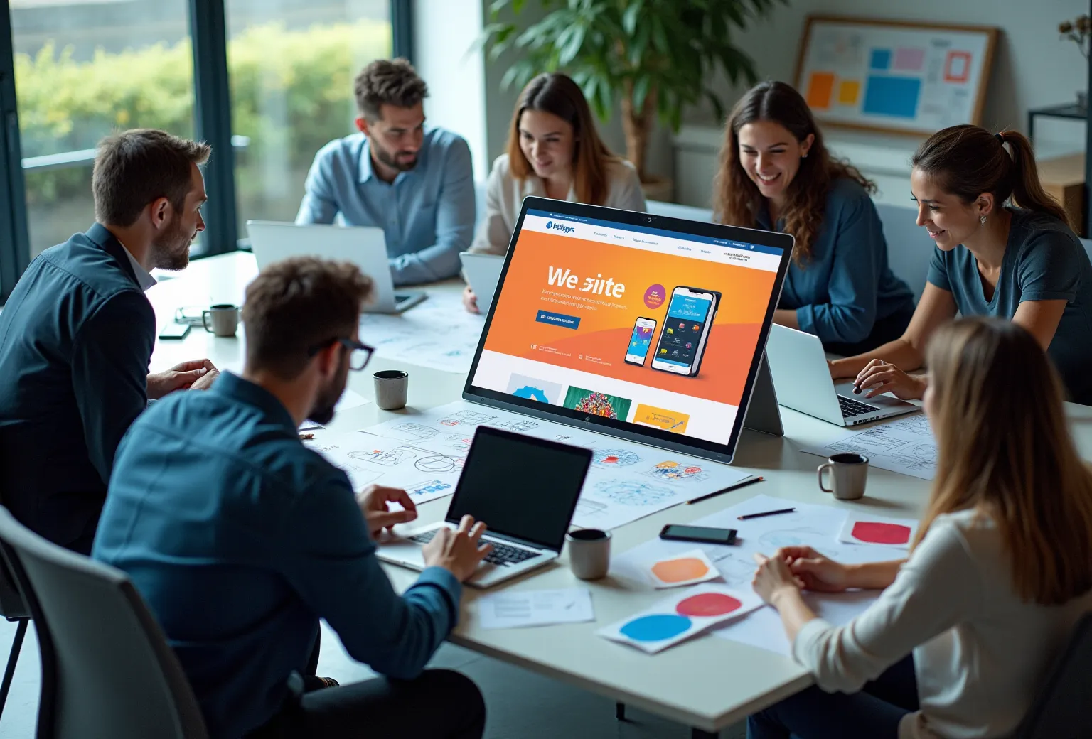 Website landing page design and user interface planning